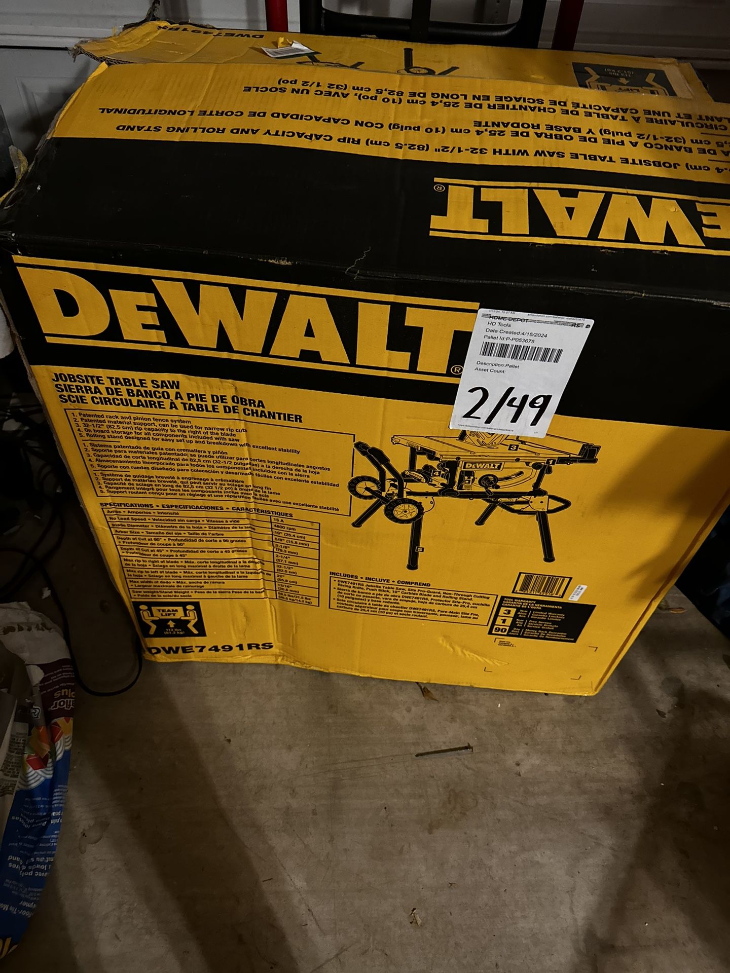 Dewalt Jobsite Table Saw With Stand 
