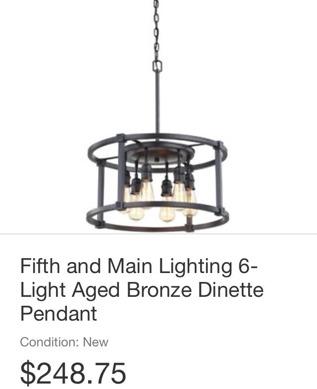 Fifth and Main Lighting 6-Light Aged Bronze Dinette Pendant