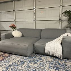 Free Delivery - Grey Sectional Couch Sofa 