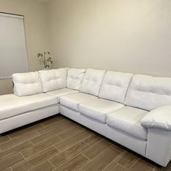 White 2 Piece Sectional With LAF Chaise $700 OBO