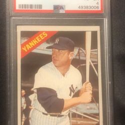 Mickey Mantle 1966 card number 50 PSA 4
