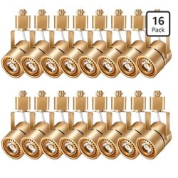 LED Track Lights Dimmable 10W Gold LED Track Lights, 4000K Cool White, Pack of 16