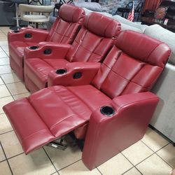 Red Reclining Sofa Only 