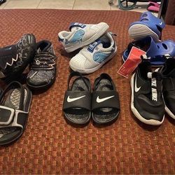 7 Pairs Size 7C Toddler Sandals And Sneakers!