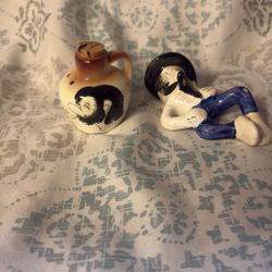 Vintage “ Drunk Guy” Salt & Pepper Shaker 