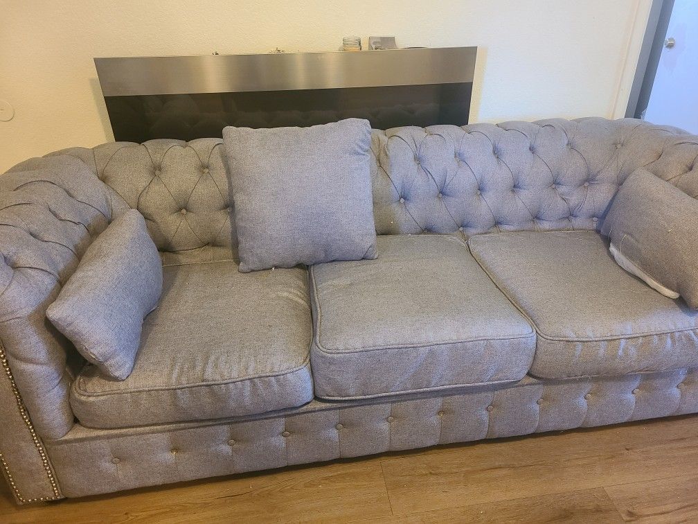 Grey 2pc Couch Sofa Set