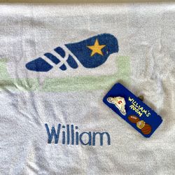 For A Child Named “William” Embroidered Bath Towel + Wooden Personalized Door