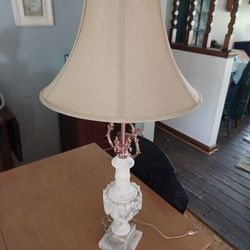  Empire White Carrara Marble Table Lamp