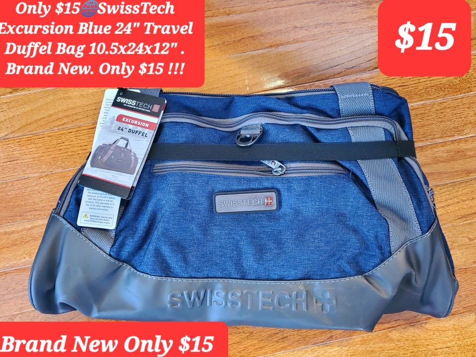 $15šSwissTech Duffel Bag Blue 24" Travel Duffel Bag 10.5x24x12" Brand New. Only $15 !!!