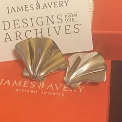 James Avery®️Rare 2025 Concha Espanola Silver French Clip Earrings  August Archives Design™️