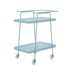 Light Blue Retro 2 Tier Serving Cart 