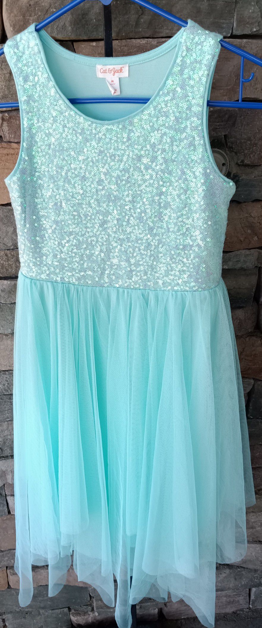 💖 CAT & JACK, Beautiful, Sparkly, Pastel 💖 Sequin & Full Tulle 💖 Party Dress with Asymmetrical Hemline! 🌼 Size: Medium (Approximately Size 8)