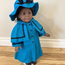 Doll clothes- fit 18" American Girl Dolls - Blue Wool Coat And Hat