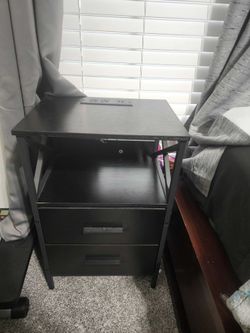 2 Small Black Side Tables w Outlet