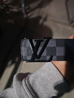 Black,Grey checkered pattern louis vuitton belt