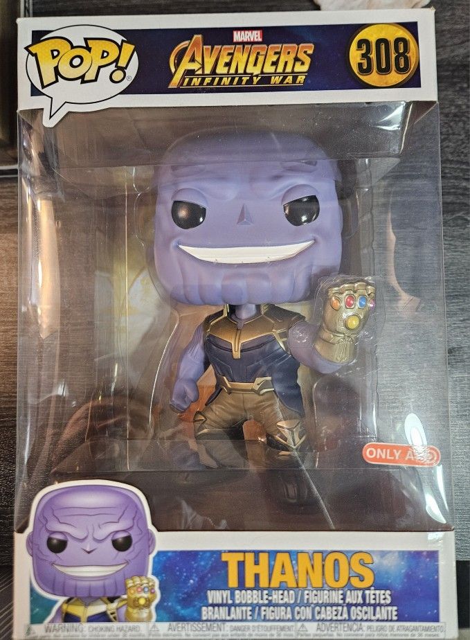 Jumbo 10" Funko Pop! Vinyl Marvel Comics Avengers Thanos Infinity War Target Exclusive #308 Bobble-Head