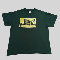 Oakland A’s Yoenis Cespedes “La Potencia” vintage 2000’s baseball MLB green T shirt Size XL