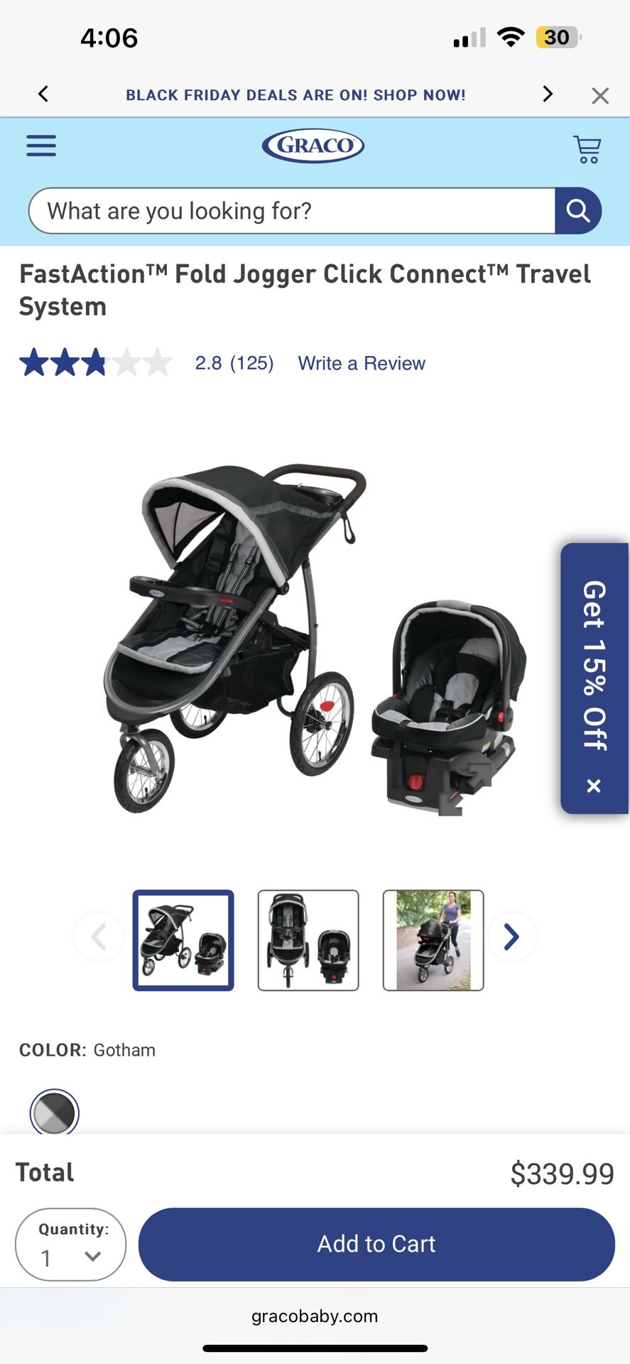 New Graco Jogging Travel System 