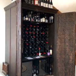 Antique Armoire W Custom Wine Rack