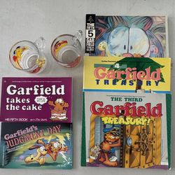 Vintage Garfield mugs and books