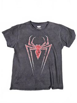 Marvel Mad Distressed Engine Spiderman Graphic T-Shirt Youth M 17"