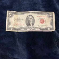 Red/Green Inked 2 Dollars Bills