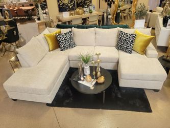 Proudly Made in USA Large Cozy Sectional w/ Double Chaise – Custom Colors Available