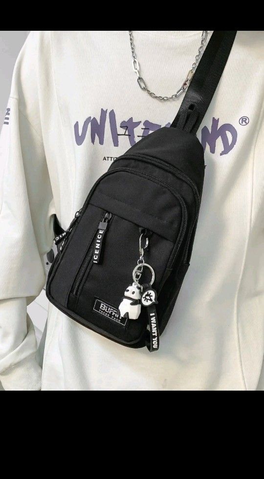 Crossbody Backpack With Panda Charm