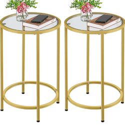 Yaheetech Gold Side Table Set of 2


