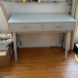 Gray Desk W/ Drawers
