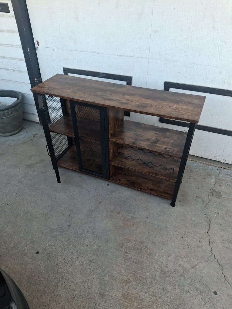 Industrial Bar Cabinet / Wine Rack – Like New
