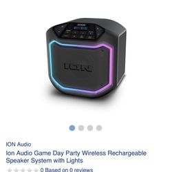 ION Audio Ion Audio Game Day Party Wireless Rechargeable Speaker System with Lights 