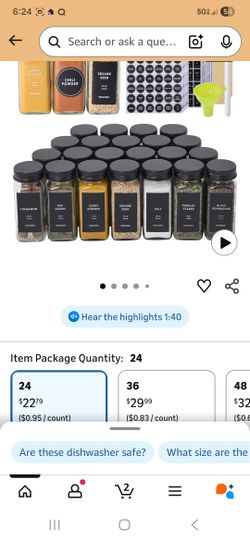 Spice Glass Jars..24ct (No Spice Included)