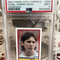 2007 Panini Copa America Lionel Messi Sticker PSA 9 Mint