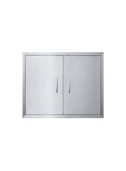 New 26" W X 24" H Outdoor Kitchen Doors Double Doors Thickened 304 Brushed Stainless Steel BBQ Access Door BBQ Island Doors Outdoor Kitchen Accessorie