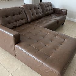 Cozy Leather Sectional and Chaise for Sale!