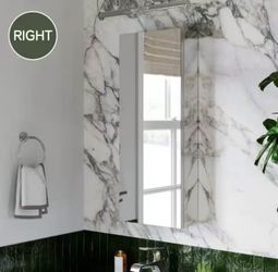 12 in. W x 30 in. H Rectangular Silver Aluminum Recessed/Surface Mount Medicine Cabinet with Mirror,