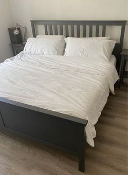 HEMNES king bed frame and headboard - IKEA