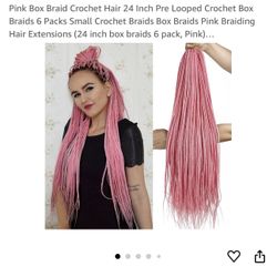 6 Pack 24 Inch Pink Box Braids 
