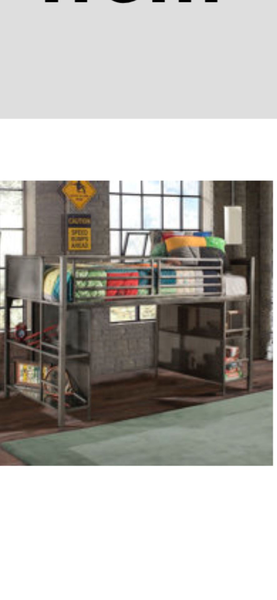 Twin Loft Bed & Twin Mattress