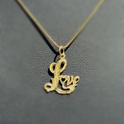 14k solid yellow gold love 💕 Pendant charm