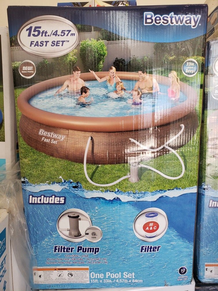 Bestway 15ft Fast Set Pool (Includes Filter Pump)