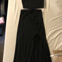 Shein Black Long Skirt And Top 