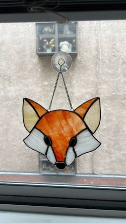 Stained Glass Fox Suncatcher