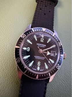Vintage Heritage Calendar Diver Men's Watch Swiss Mechanical 12623 - RUNNING