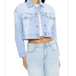 Denim Cropped Trucker Jacket 