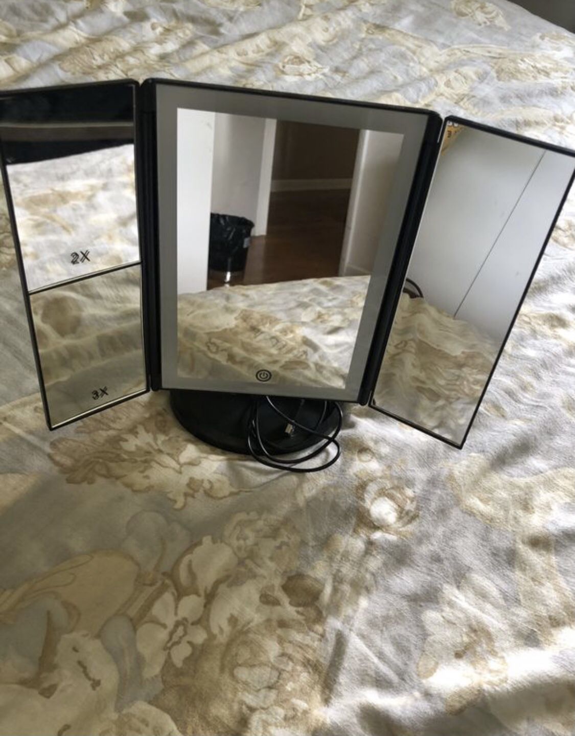 Black LED vanity mirror