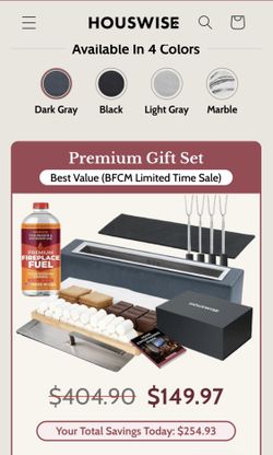  HOUSWISE  CONCRETE TABLETOP FIRE PITS  Combo Bundle