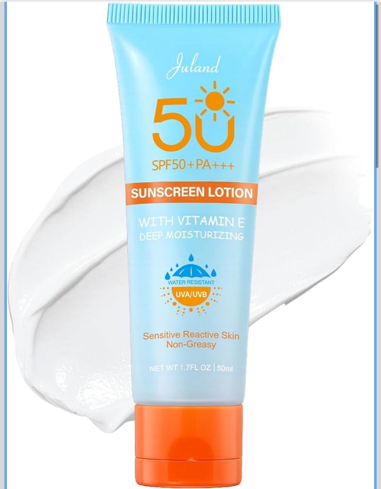 Sunscreen for Face, UV Defense Hydro Calming Sunscreen, SPF 50+, with Vitamin C, Moisturizing Daily Protection for Sensitive Skin, 1.7 Fl Oz