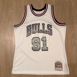 Size large - Mitchell & ness nba basketball Chicago bulls Dennis Rodman cement jersey - RARE